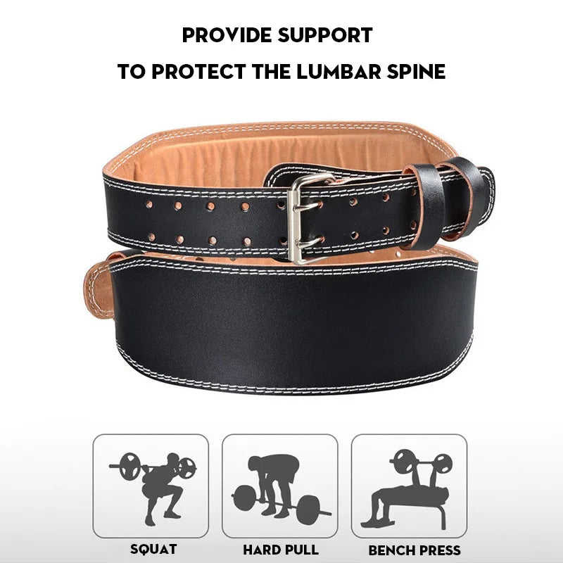 Waist Support Sports Safety Belt Protection Fitness Deep Squat Hard Pull Weightlifting Belt PU Leather Fitness Belt Protection